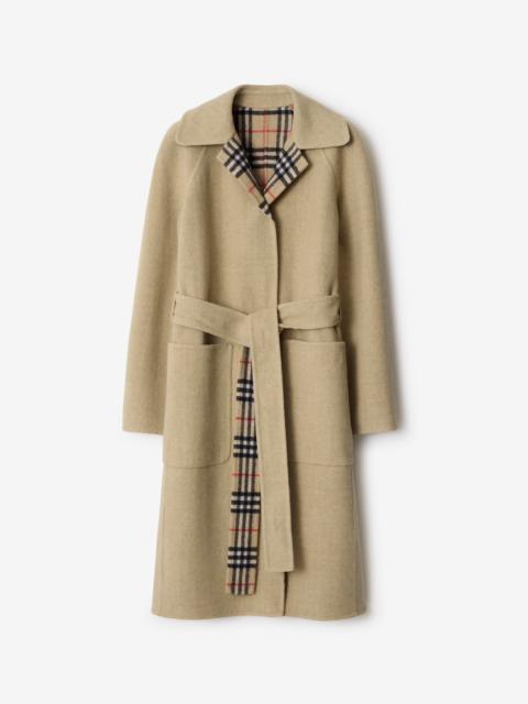Reversible Wool Wrap Coat