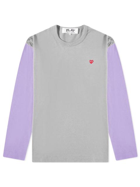 Comme des Garcons Play Long Sleeve Small Red Heart Bi-Colour