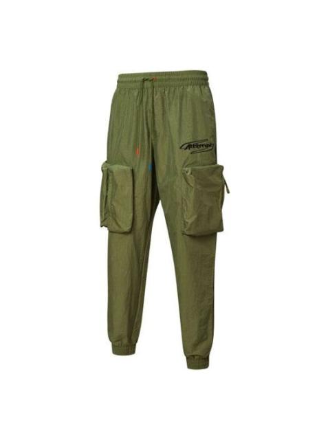 PUMA x ATTEMPT Crossover Casual Drawstring Woven Long Pants Green 598944-75