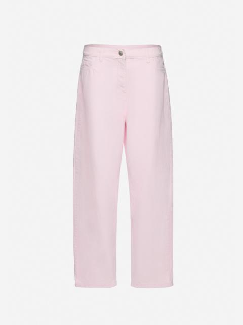 Loose-leg denim pants in pink