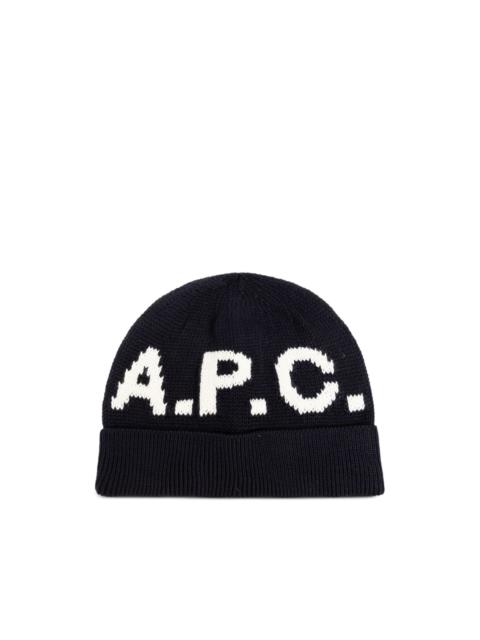 lettering knitted beanie