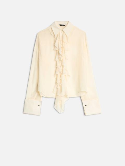 Silk Ruffle Shirt in Solitary Star