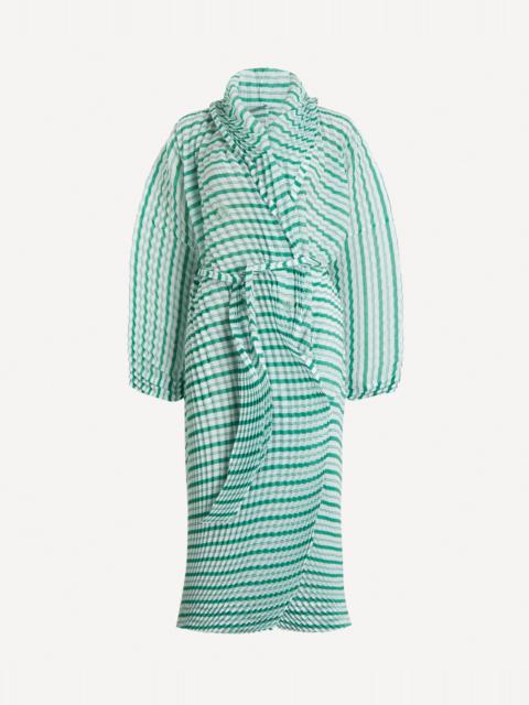 GENERIC STRIPES (HAND PLEATS) Green Hued Coat