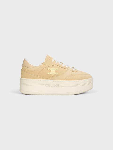 BLOCK WEDGE SNEAKER IN SUEDE CALFSKIN AND CALFSKIN