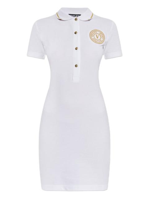 button embroidered midi dress