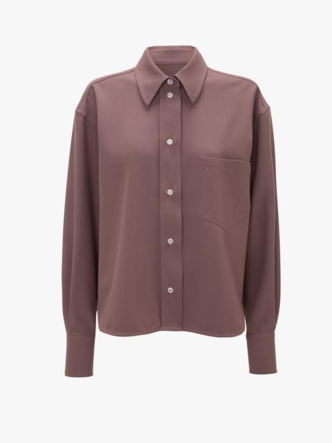 Cropped Long Sleeve Shirt In Mauve