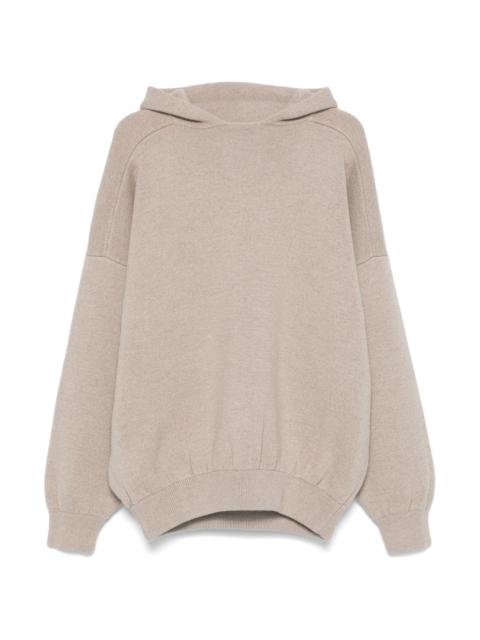 Boucle knit hoodie