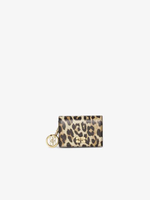 LEOPARD GANNI BOU CARD HOLDER WITH FLAP
