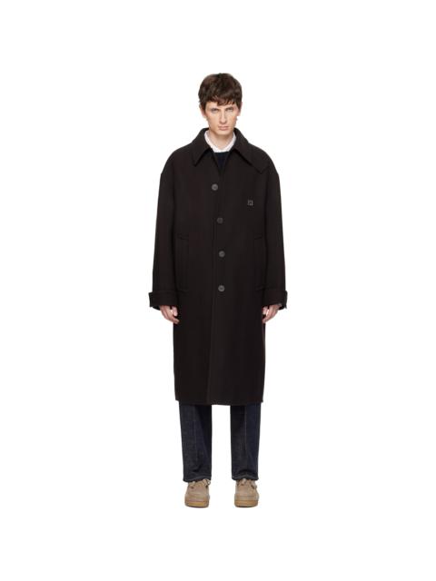 Brown Wool Blend Mac Coat