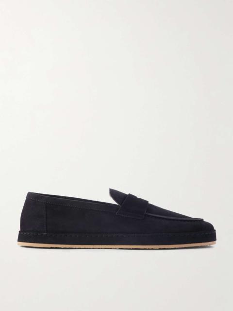 Washed-Suede Penny Loafers