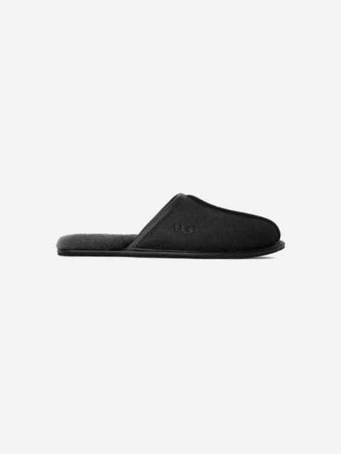 ® Men's Scuff Leather Sheepskin Slippers in Black/