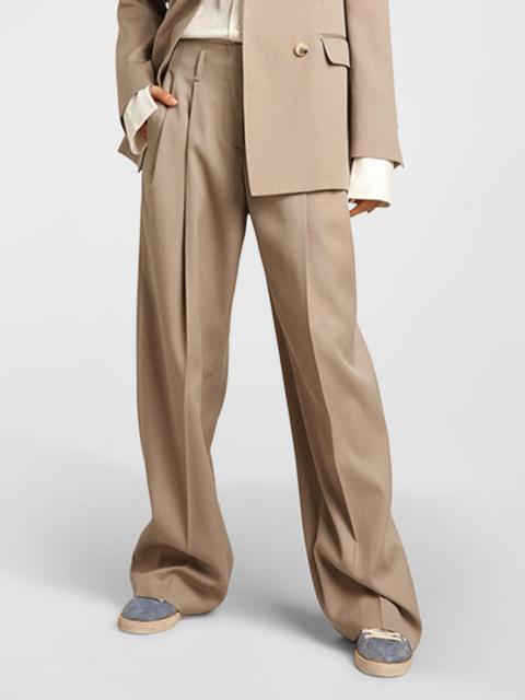 Journey Wool Gabardine Wide-Leg Pants