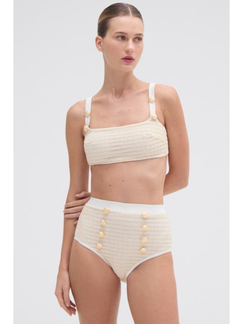METALLIC HIGH WAIST BIKINI BOTTOM