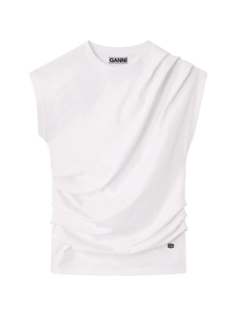 Ganni Top In Draped Jersey