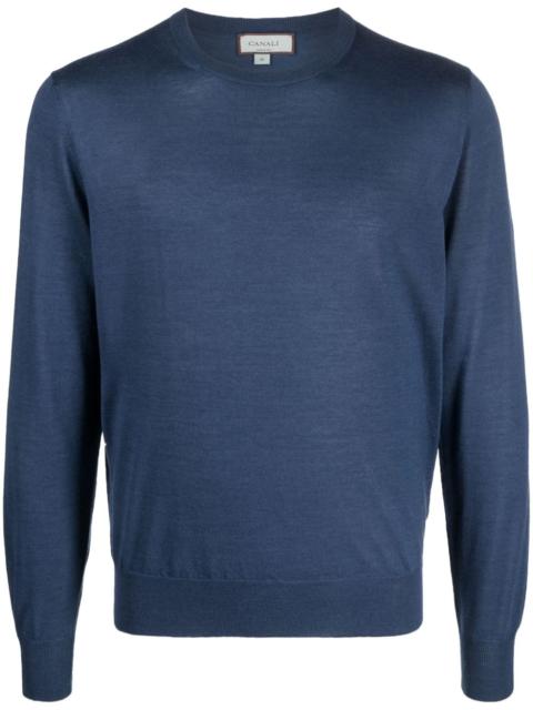 fine-knit crew-neck jumper