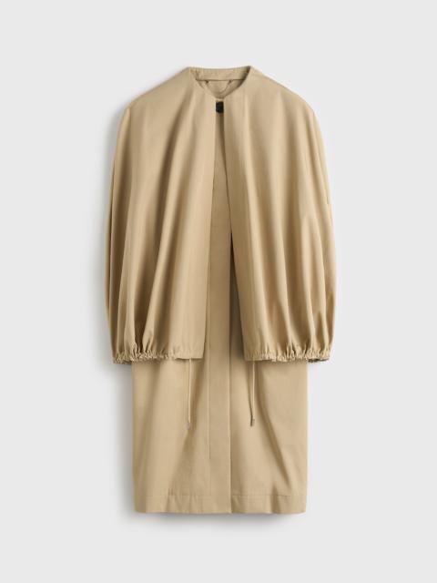 Detachable cape coat beige