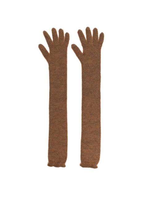 fine-knit long gloves