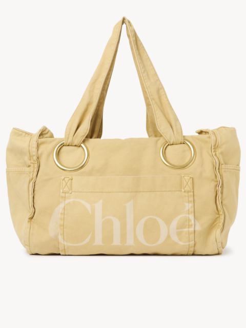 LARGE CHLOÉ PLAGE TOTE BAG IN COTTON