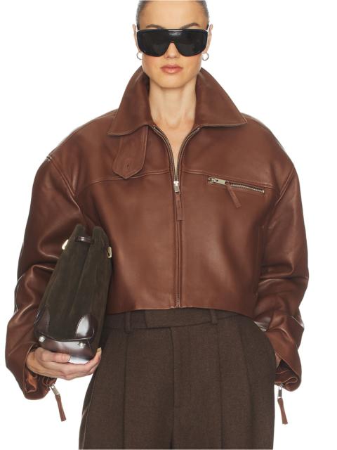 The Leather Oversized Moto Jacket in Smooth Leather