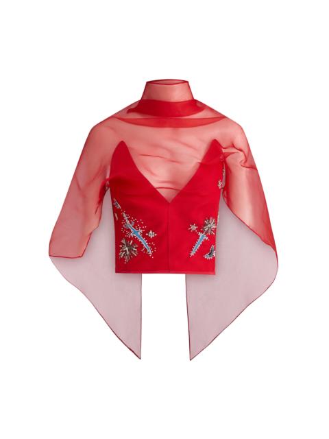 Rebel Cause Embroidered Bodice red