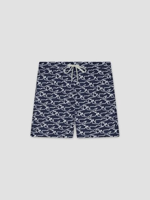 SWIM SHORTS WITH ALL-OVER SHARK PRINT