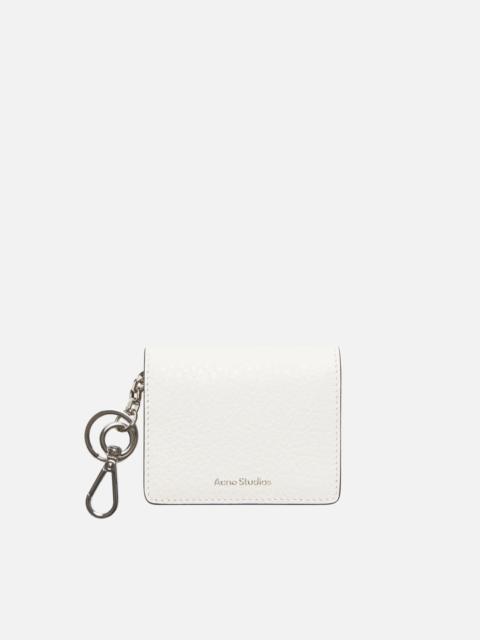 Folded leather wallet - White