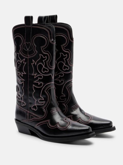 Mid Shaft embroidered cowboy boots