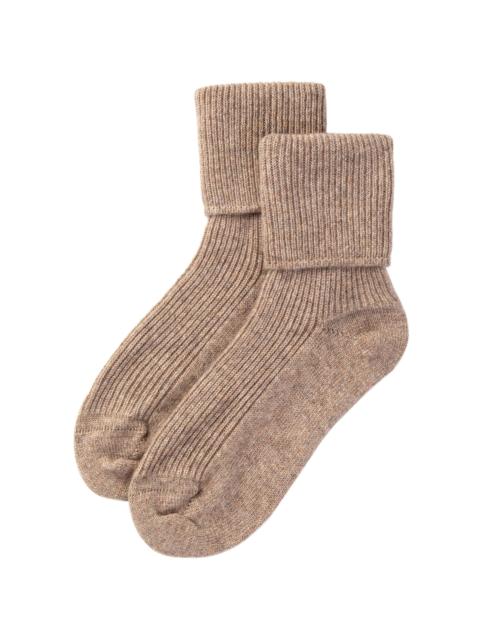 Women's Light Brown Cashmere Lounge Socks