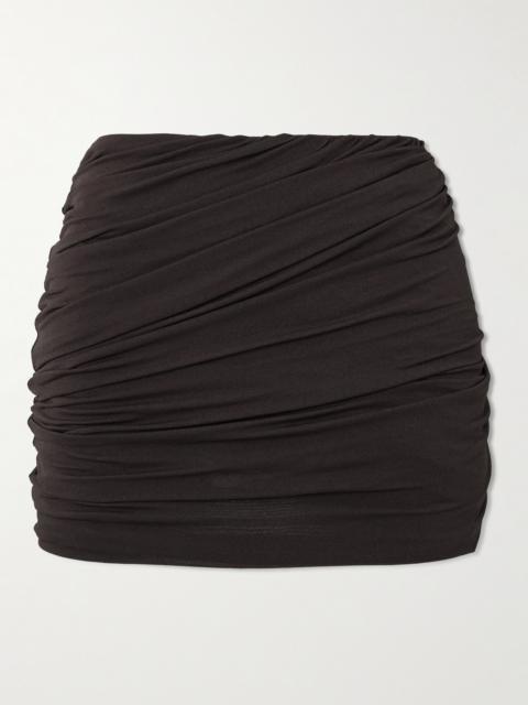 Luna Gathered Stretch-jersey Mini Skirt