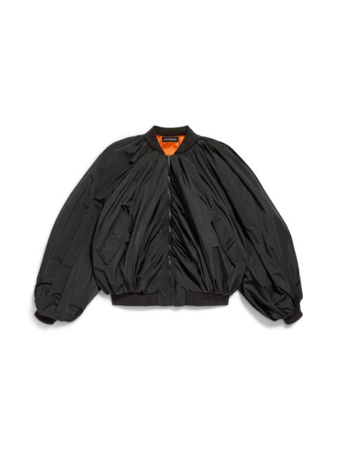 Women's Draped Bomber in Black