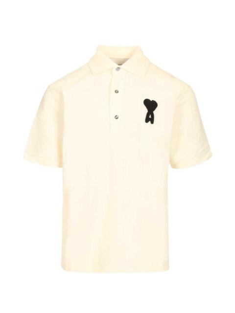 crocheted logo-appliqué polo shirt