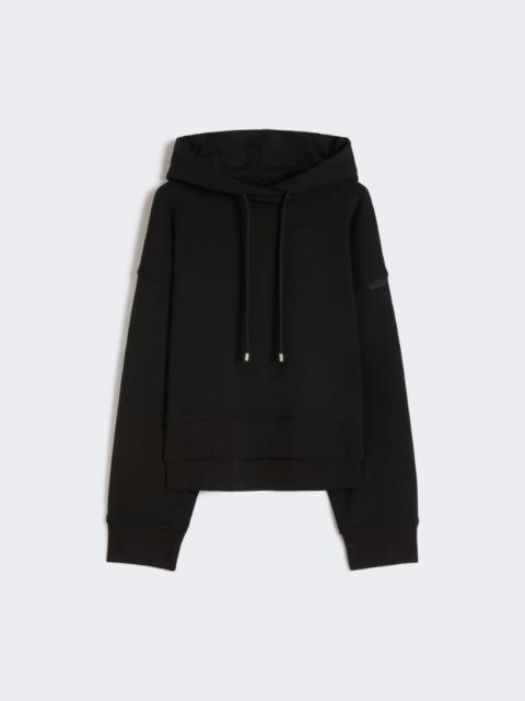 Stretch-cotton hooded sweatshirt - black