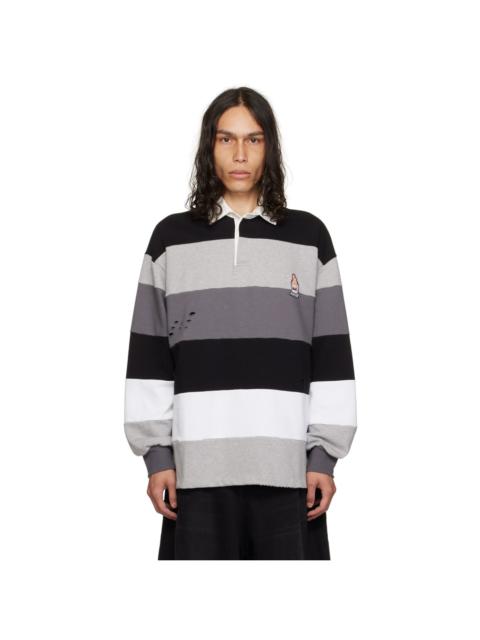 Gray Distressed Long Sleeve T-Shirt