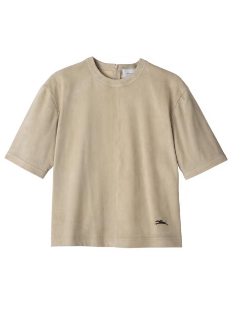 Short leather top Linen - Leather