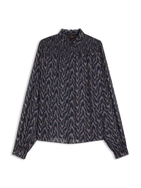 REGULAR-FIT BLOUSE IN PRINTED CREPE GEORGETTE