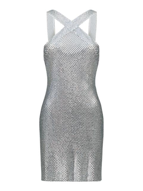 Celia Metallic Mini Dress silver