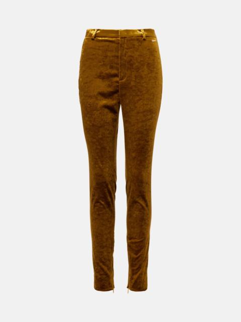 Velvet tapered pants