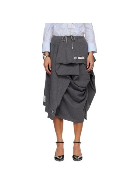Gray T-shirt Reconstructed Midi Skirt