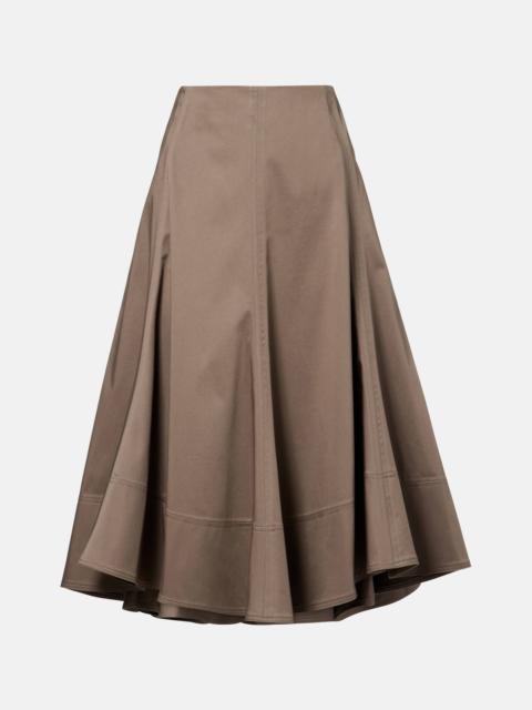 Janan cotton-blend sateen midi skirt