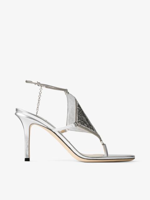 Thong
Metallic Nappa Leather Sandal with Metal Mesh