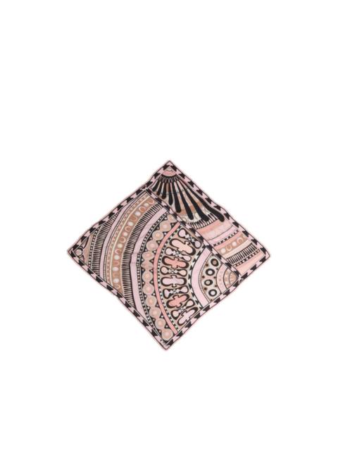 soleil print wool and silk pashmina