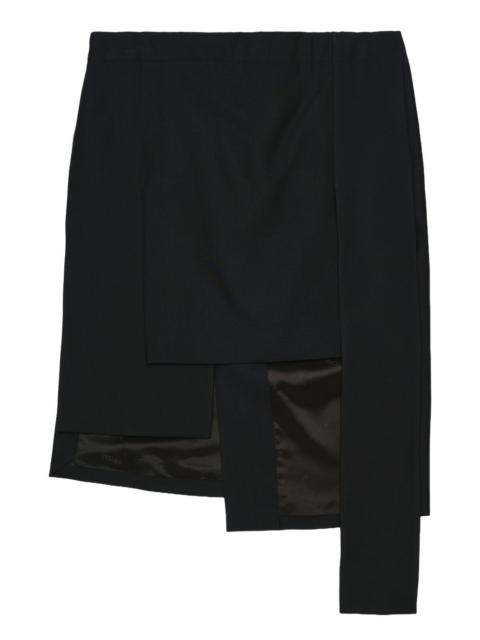 asymmetric panel mini skirt