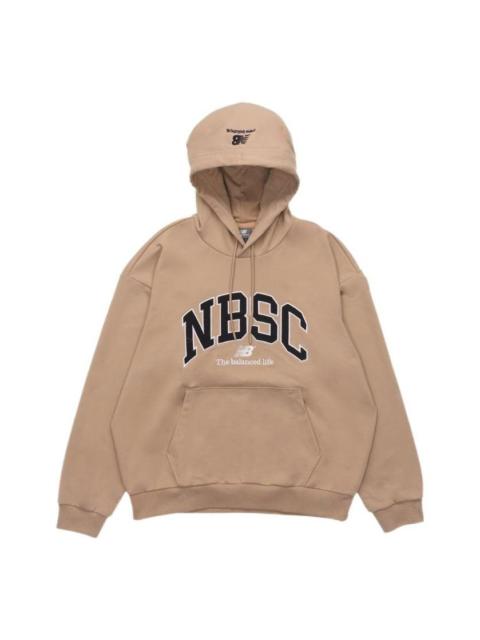 New Balance Logo Print Hoodie 'Beige Black' 5CC44353-BEI