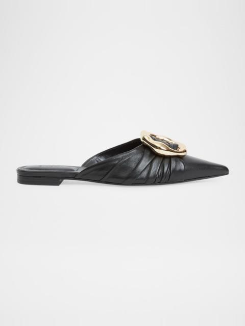 Belle Leather Pointed-Toe Mules