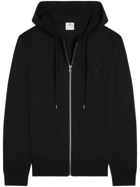 zipped wool hoodie