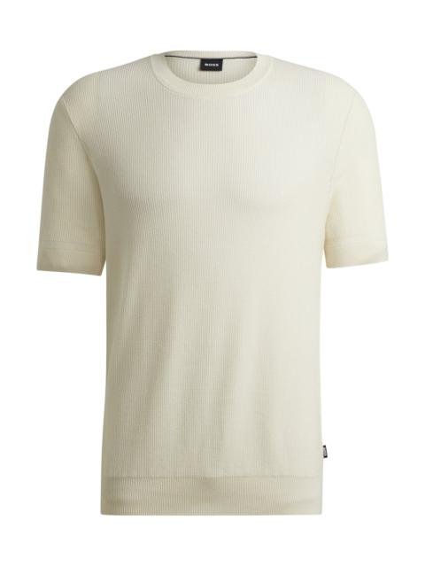 REGULAR-FIT SWEATER WITH SHORT SLEEVES AND LOGO FLAG