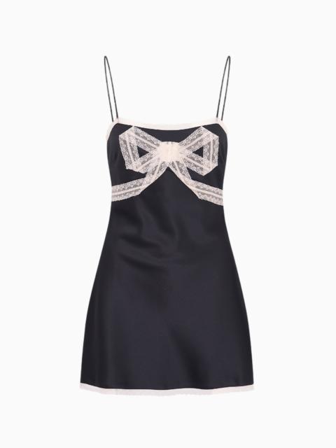 Mirelis Lace Bow Crepe Mini Dress