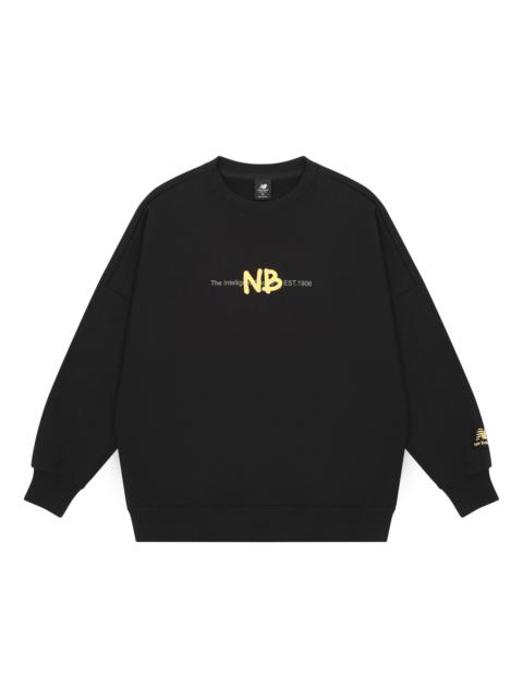 New Balance Men's New Balance Logo Printing Knit Sports Round Neck Pullover Black AMT13365-BK