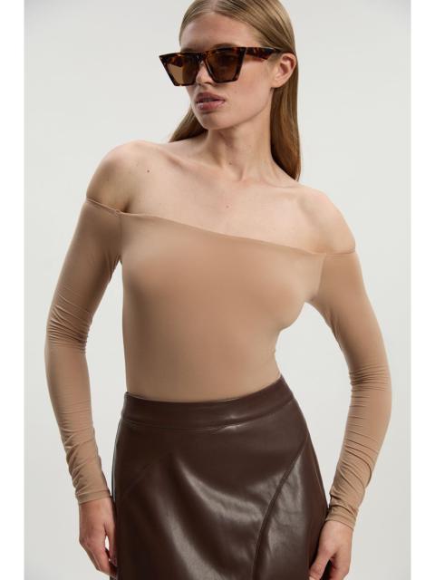 Cold Shoulder Long Sleeve Contour Jersey Bodysuit