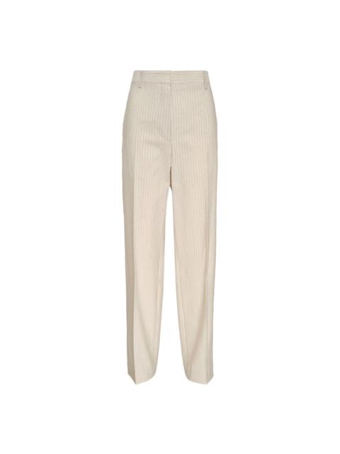 Low-Waisted Tailored Wide-Leg Pants